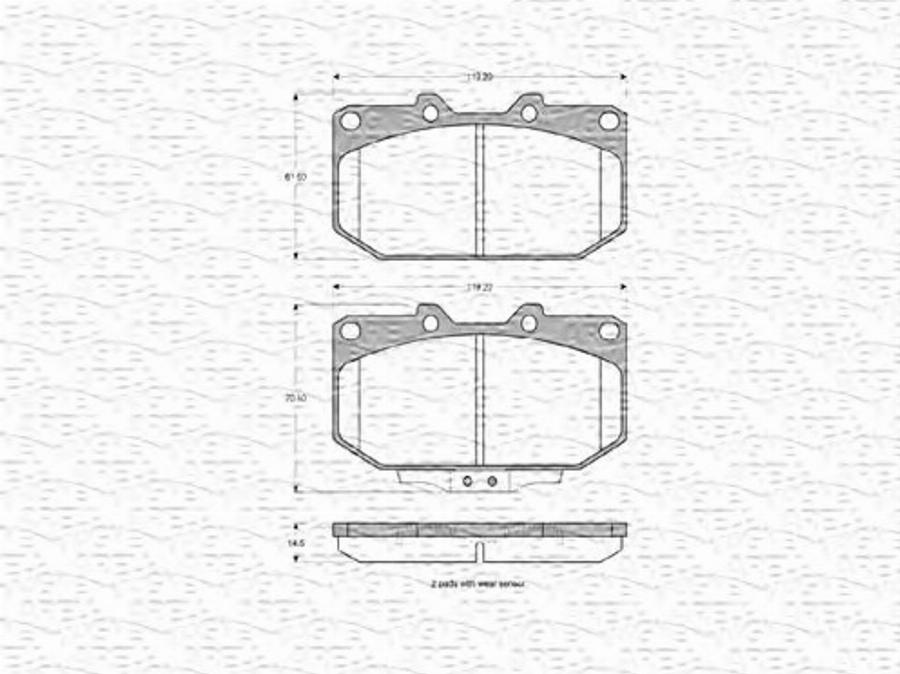 Magneti Marelli 363702160504 - Гальмівні колодки, дискові гальма autocars.com.ua