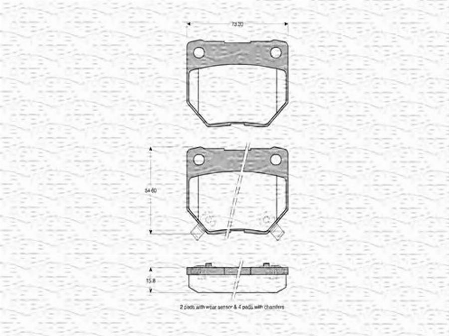 Magneti Marelli 363702160505 - Тормозные колодки, дисковые, комплект autodnr.net