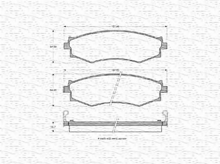 Magneti Marelli 363702160506 - Тормозные колодки, дисковые, комплект autodnr.net