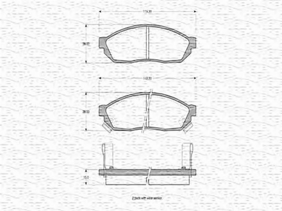 Magneti Marelli 363702160531 - Гальмівні колодки, дискові гальма autocars.com.ua