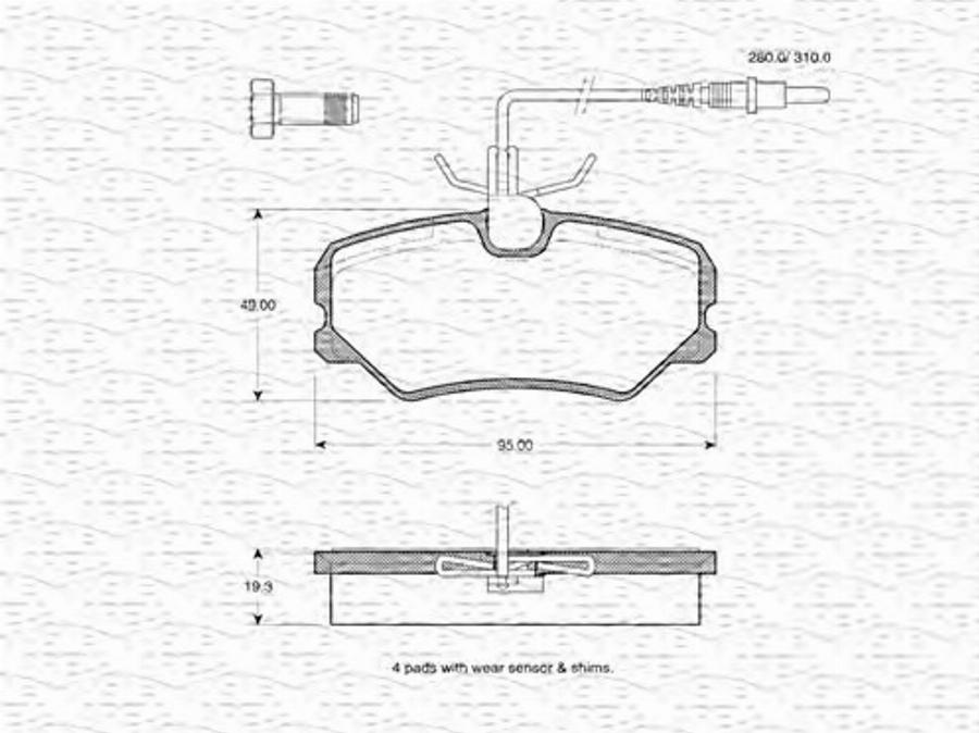 Magneti Marelli 363702160532 - Тормозные колодки, дисковые, комплект autodnr.net