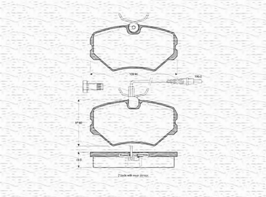 Magneti Marelli 363702160537 - Гальмівні колодки, дискові гальма autocars.com.ua