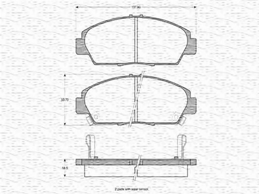 Magneti Marelli 363702160541 - Гальмівні колодки, дискові гальма autocars.com.ua