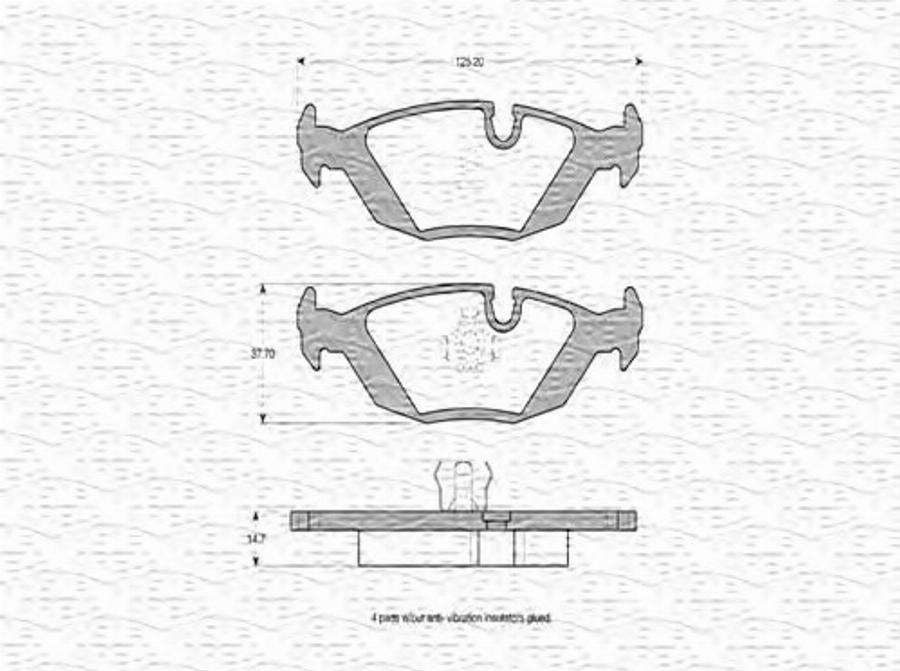 Magneti Marelli 363702160547 - Тормозные колодки, дисковые, комплект autodnr.net