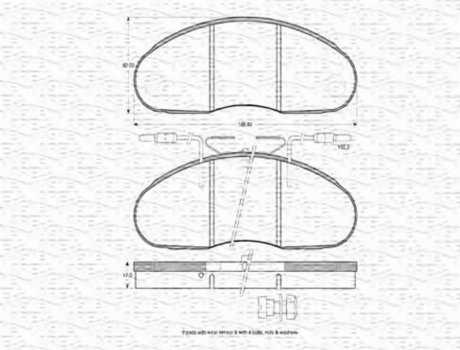 Magneti Marelli 363702160550 - Тормозные колодки, дисковые, комплект autodnr.net