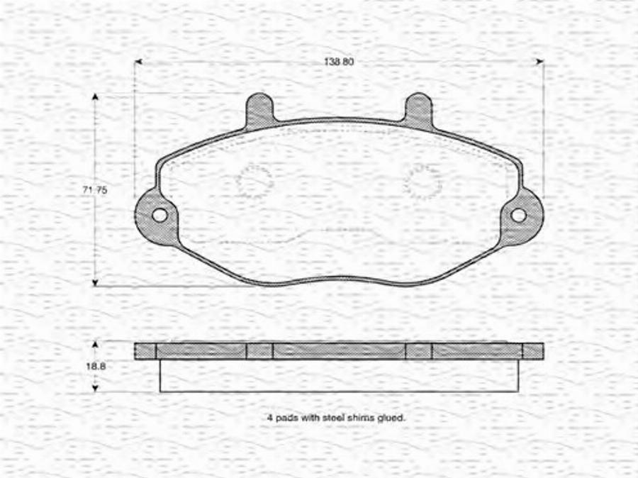 Magneti Marelli 363702160552 - Тормозные колодки, дисковые, комплект autodnr.net