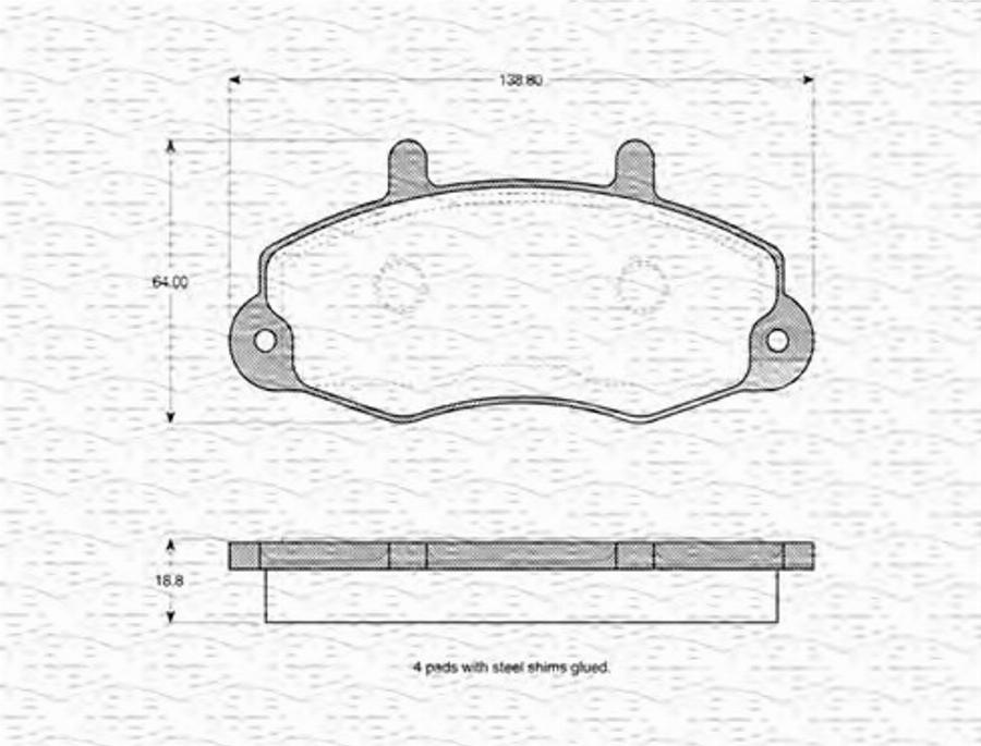 Magneti Marelli 363702160553 - Гальмівні колодки, дискові гальма autocars.com.ua