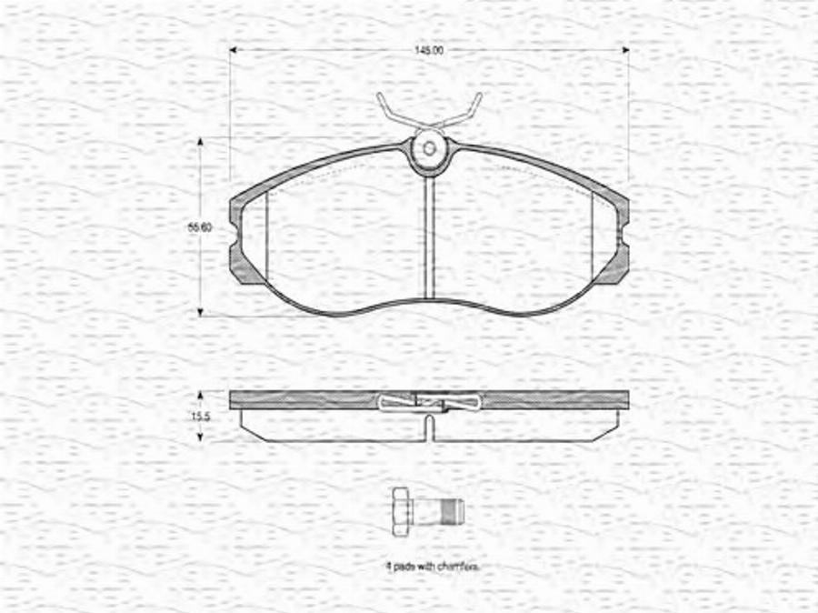 Magneti Marelli 363702160561 - Гальмівні колодки, дискові гальма autocars.com.ua