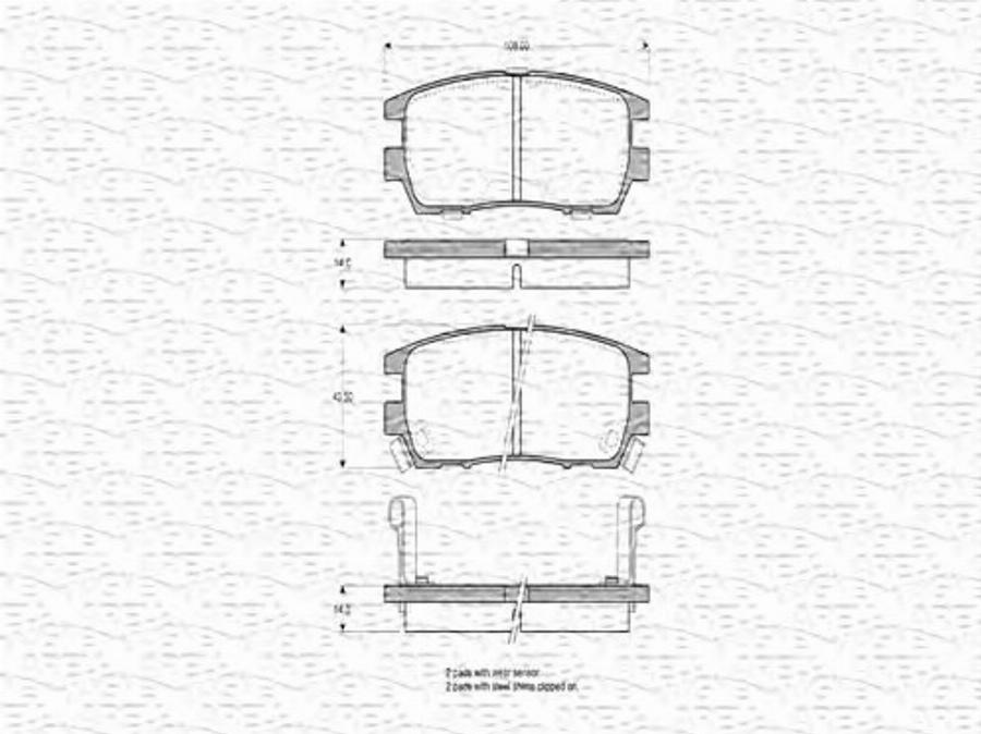 Magneti Marelli 363702160569 - Тормозные колодки, дисковые, комплект autodnr.net