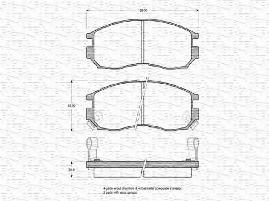 Magneti Marelli 363702160570 - Гальмівні колодки, дискові гальма autocars.com.ua