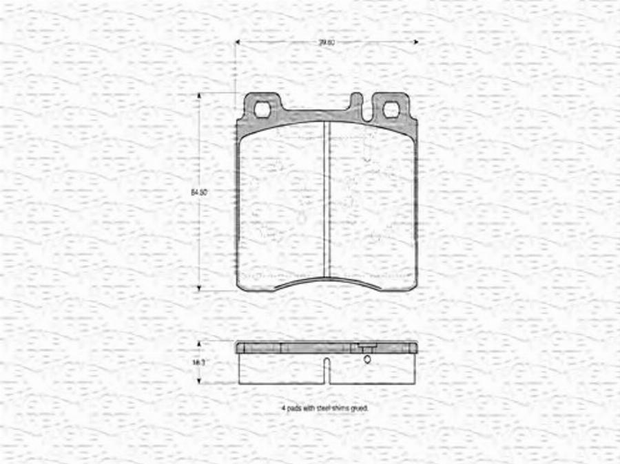 Magneti Marelli 363702160572 - Тормозные колодки, дисковые, комплект autodnr.net