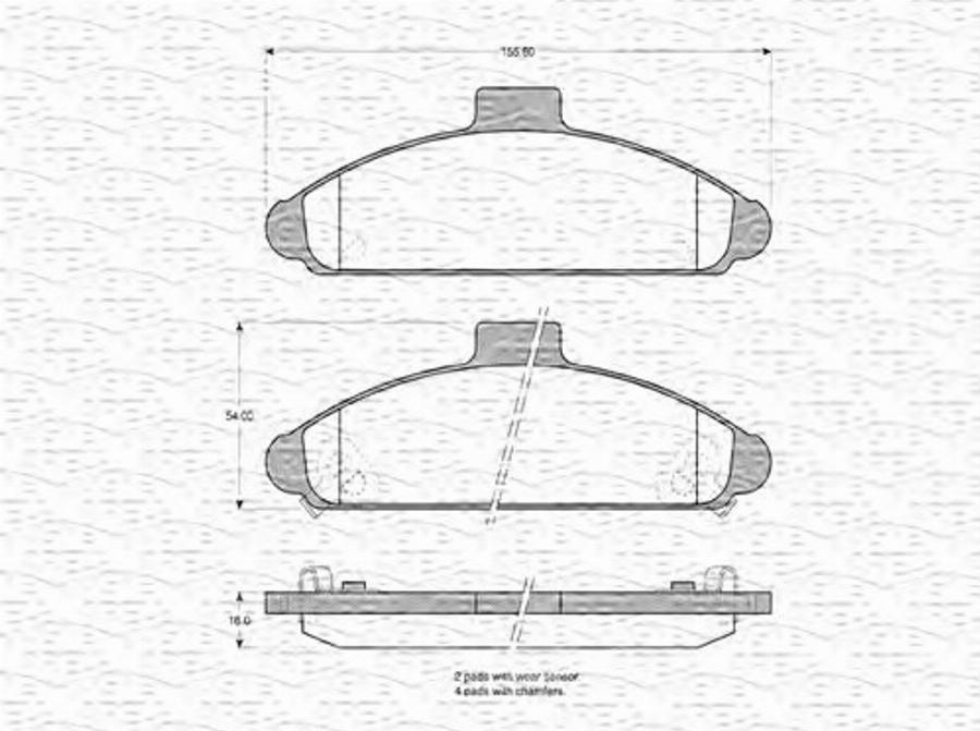 Magneti Marelli 363702160577 - Тормозные колодки, дисковые, комплект autodnr.net