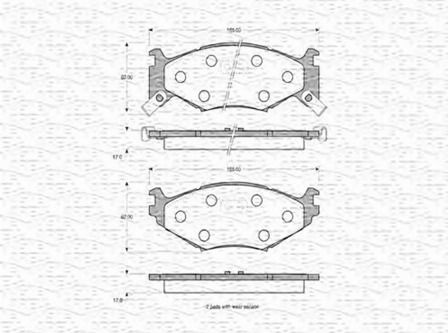 Magneti Marelli 363702160592 - Гальмівні колодки, дискові гальма autocars.com.ua