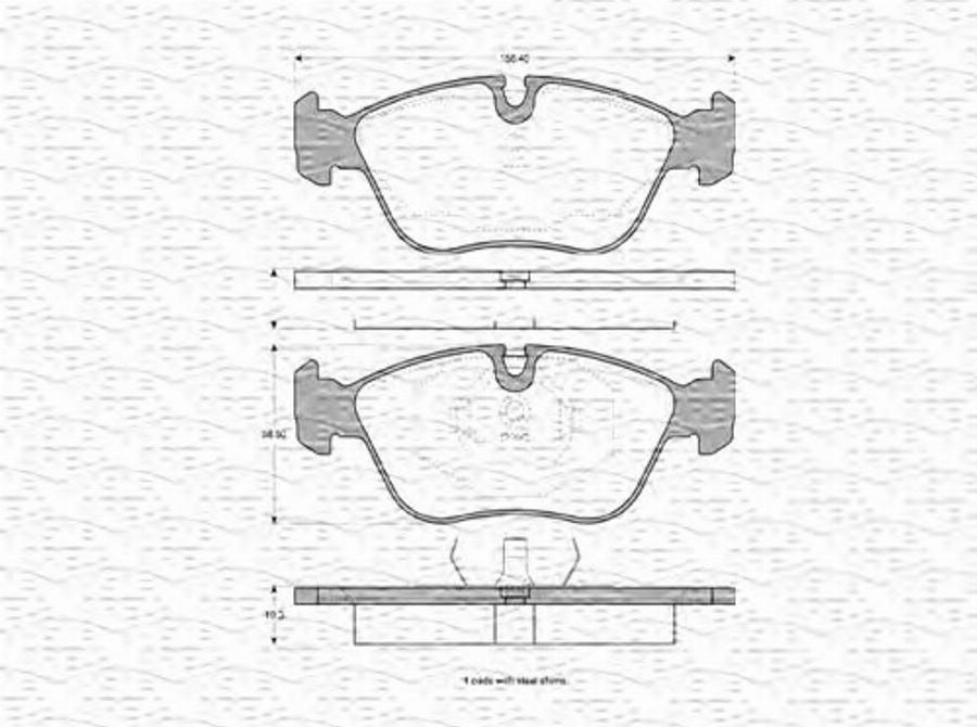 Magneti Marelli 363702160594 - Тормозные колодки, дисковые, комплект autodnr.net