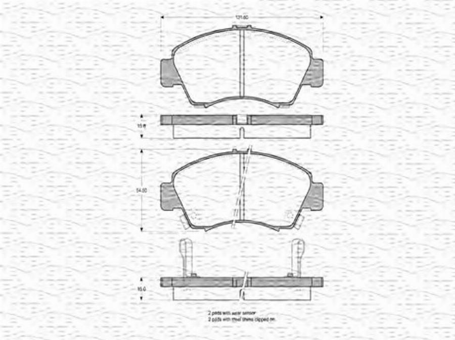 Magneti Marelli 363702160599 - Тормозные колодки, дисковые, комплект autodnr.net