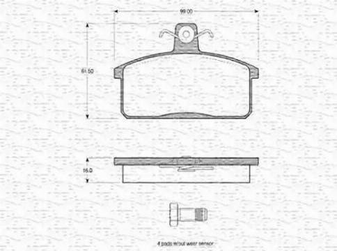 Magneti Marelli 363702160600 - Гальмівні колодки, дискові гальма autocars.com.ua