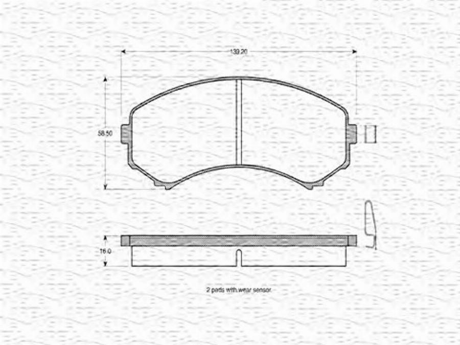 Magneti Marelli 363702160607 - Тормозные колодки, дисковые, комплект autodnr.net