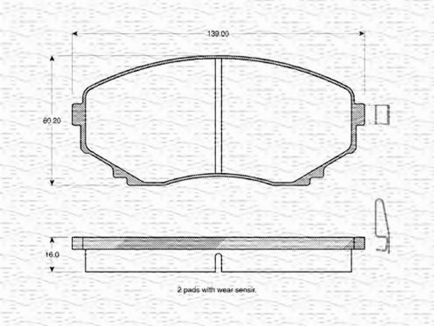 Magneti Marelli 363702160608 - Тормозные колодки, дисковые, комплект avtokuzovplus.com.ua