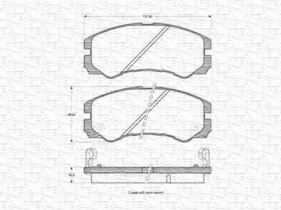 Magneti Marelli 363702160617 - Гальмівні колодки, дискові гальма autocars.com.ua