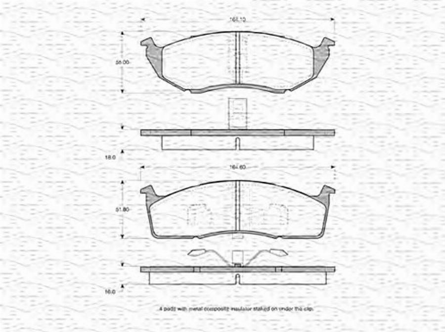 Magneti Marelli 363702160635 - Гальмівні колодки, дискові гальма autocars.com.ua