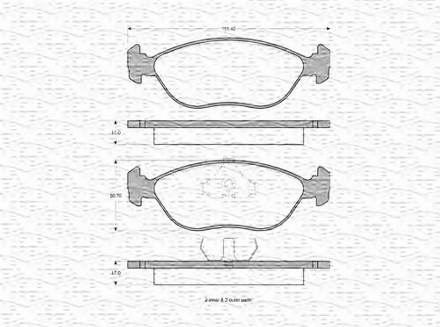 Magneti Marelli 363702160636 - Тормозные колодки, дисковые, комплект autodnr.net