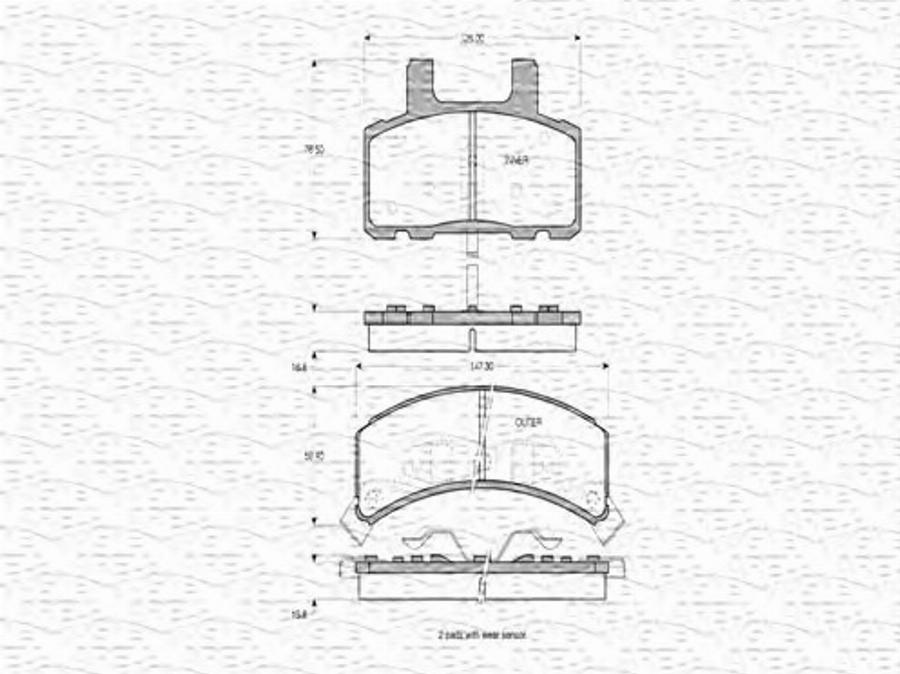 Magneti Marelli 363702160639 - Гальмівні колодки, дискові гальма autocars.com.ua