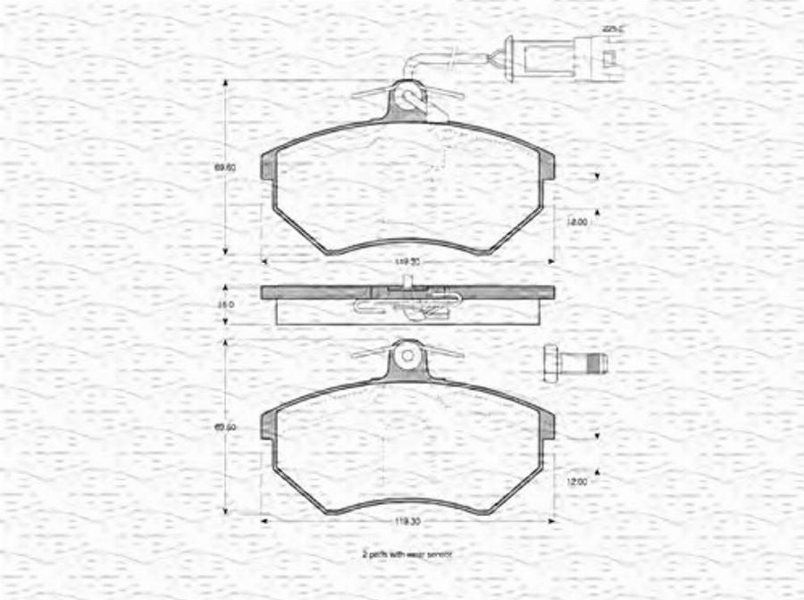 Magneti Marelli 363702160642 - Тормозные колодки, дисковые, комплект autodnr.net