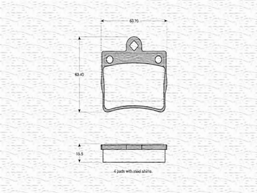 Magneti Marelli 363702160643 - Тормозные колодки, дисковые, комплект autodnr.net