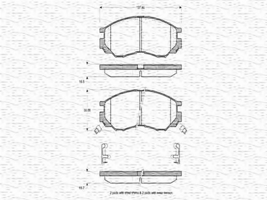 Magneti Marelli 363702160645 - Гальмівні колодки, дискові гальма autocars.com.ua