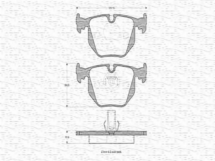 Magneti Marelli 363702160650 - Тормозные колодки, дисковые, комплект autodnr.net