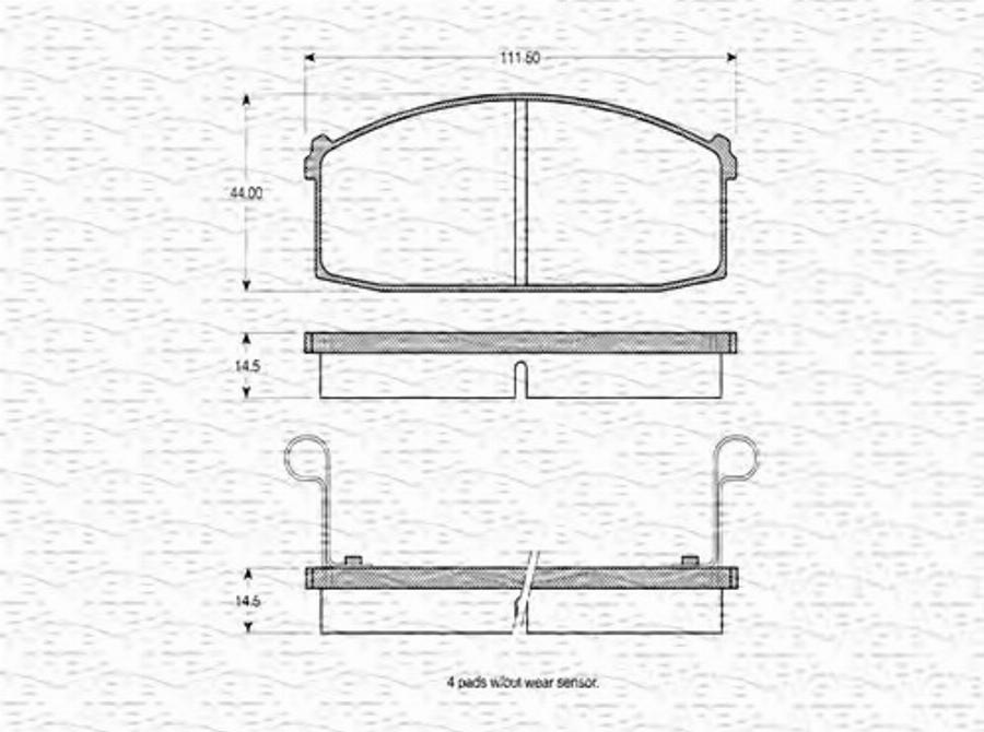 Magneti Marelli 363702160688 - Тормозные колодки, дисковые, комплект autodnr.net