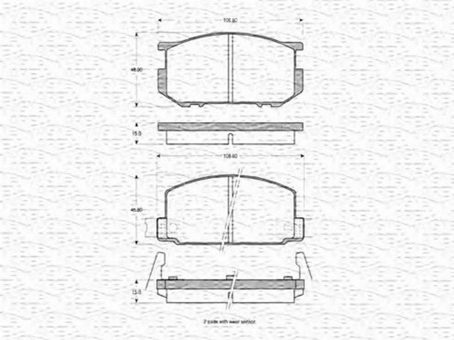 Magneti Marelli 363702160694 - Тормозные колодки, дисковые, комплект autodnr.net