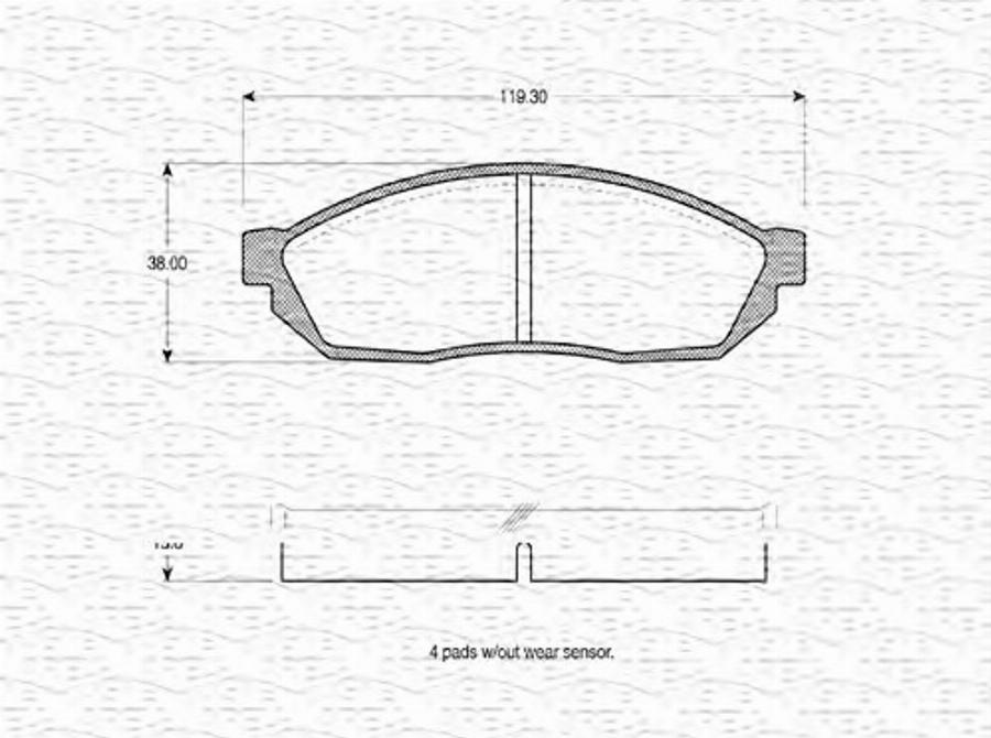 Magneti Marelli 363702160711 - Тормозные колодки, дисковые, комплект avtokuzovplus.com.ua