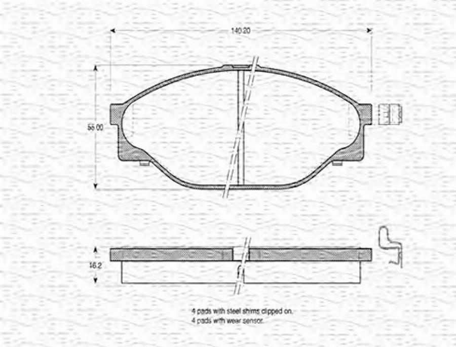 Magneti Marelli 363702160761 - Тормозные колодки, дисковые, комплект autodnr.net