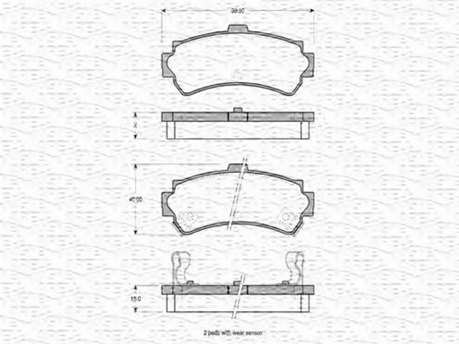 Magneti Marelli 363702160767 - Тормозные колодки, дисковые, комплект avtokuzovplus.com.ua