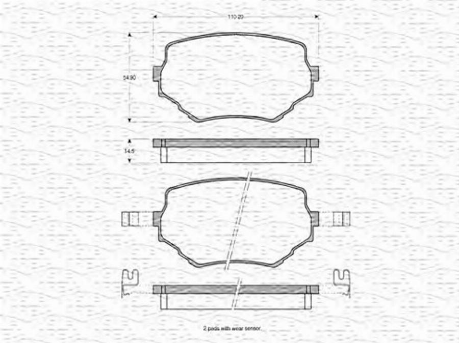 Magneti Marelli 363702160776 - Гальмівні колодки, дискові гальма autocars.com.ua