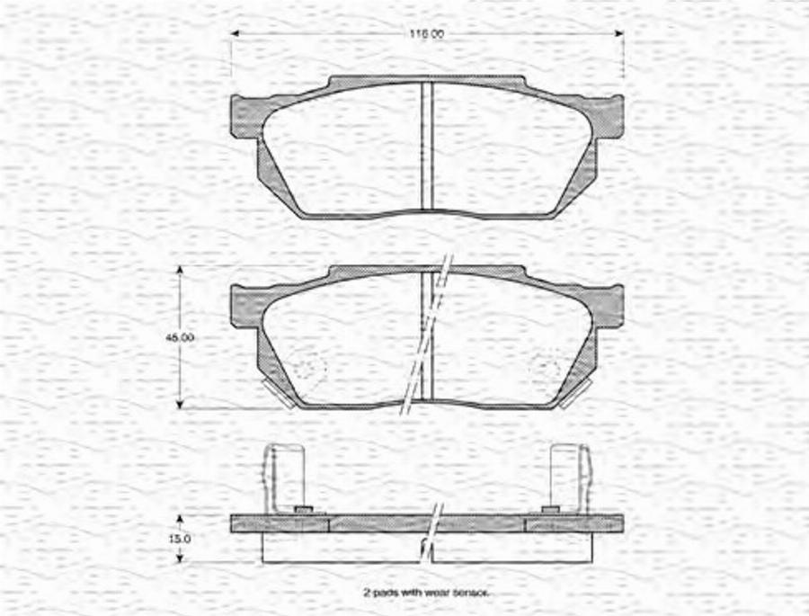 Magneti Marelli 363702160789 - Тормозные колодки, дисковые, комплект autodnr.net