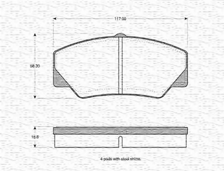 Magneti Marelli 363702160800 - Тормозные колодки, дисковые, комплект autodnr.net