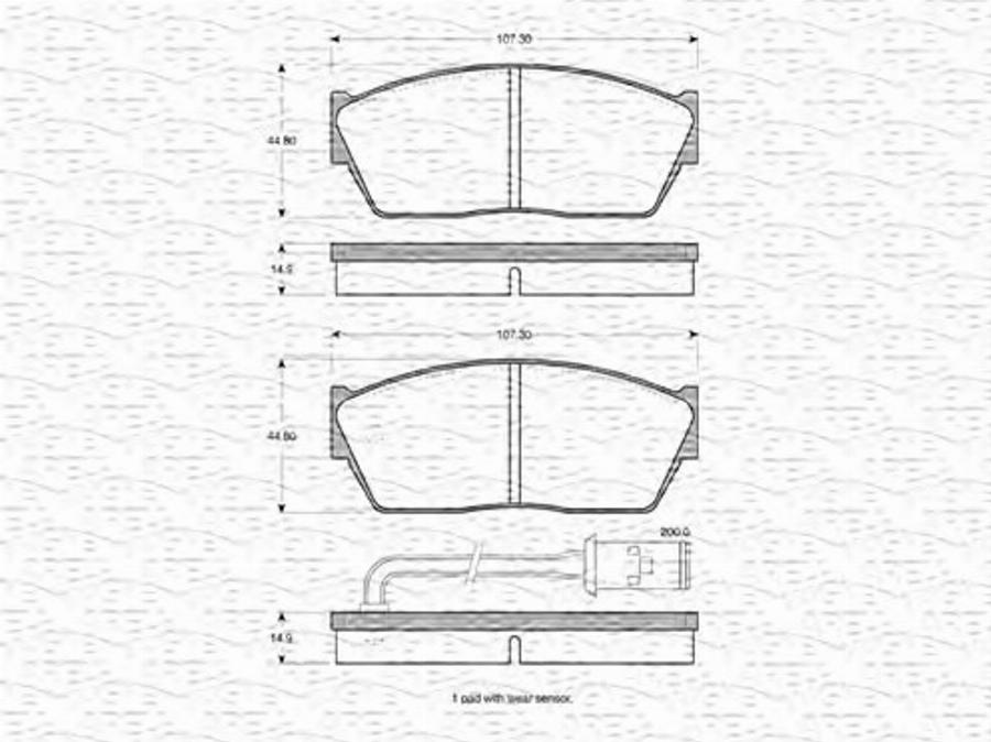 Magneti Marelli 363702160801 - Гальмівні колодки, дискові гальма autocars.com.ua