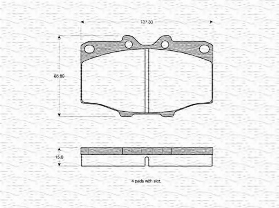 Magneti Marelli 363702160803 - Тормозные колодки, дисковые, комплект autodnr.net