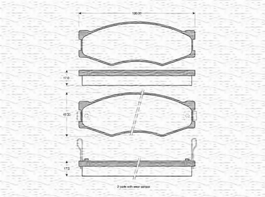 Magneti Marelli 363702160811 - Тормозные колодки, дисковые, комплект autodnr.net