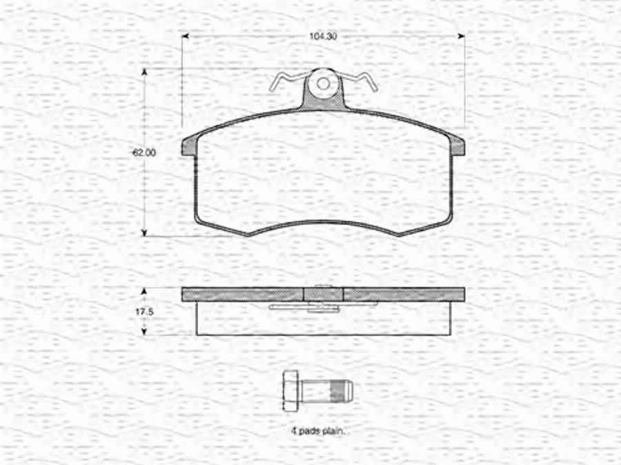 Magneti Marelli 363702160854 - Тормозные колодки, дисковые, комплект avtokuzovplus.com.ua