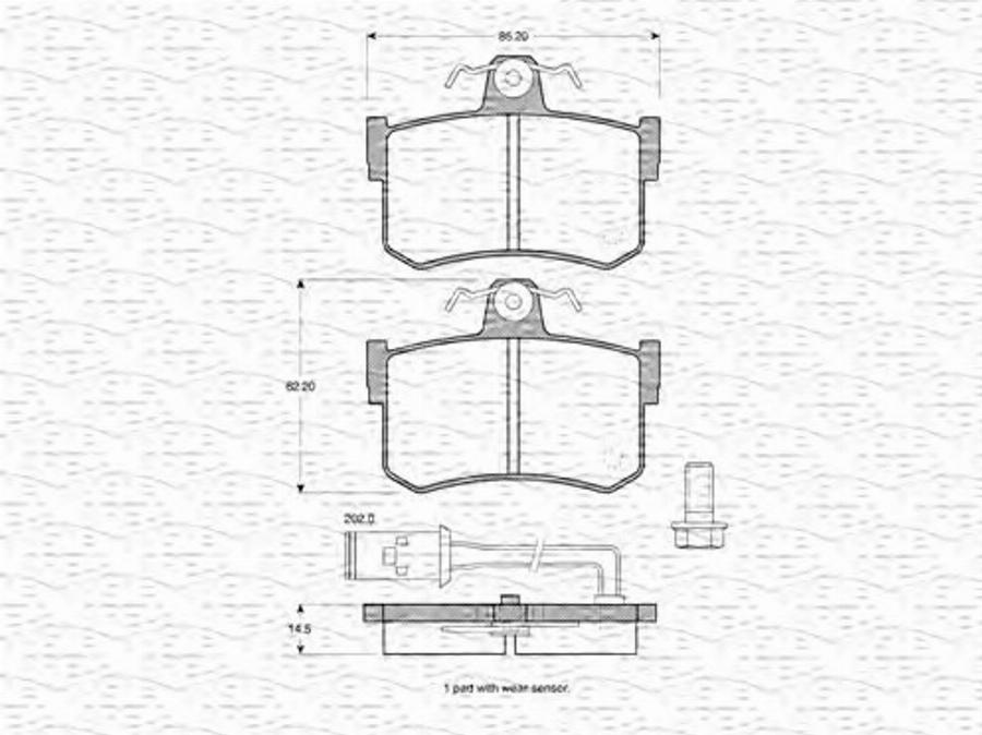 Magneti Marelli 363702160857 - Гальмівні колодки, дискові гальма autocars.com.ua