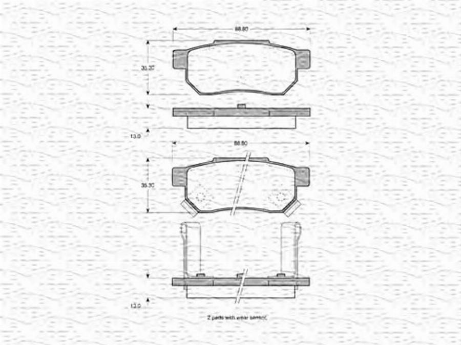 Magneti Marelli 363702160861 - Гальмівні колодки, дискові гальма autocars.com.ua