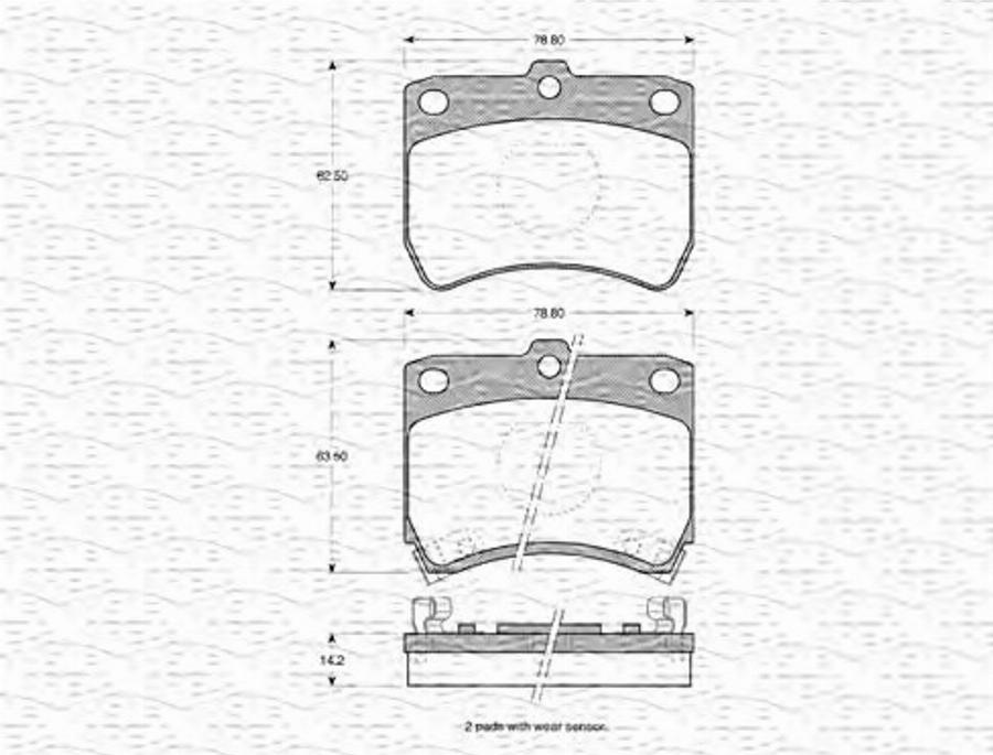 Magneti Marelli 363702160911 - Гальмівні колодки, дискові гальма autocars.com.ua