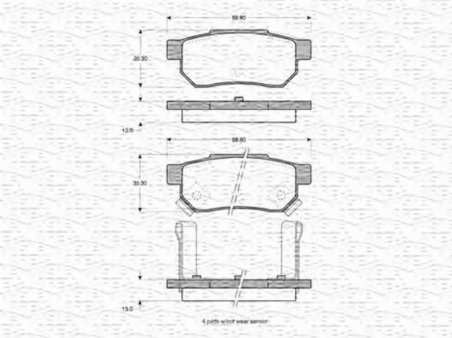 Magneti Marelli 363702160913 - Гальмівні колодки, дискові гальма autocars.com.ua