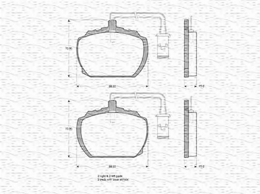 Magneti Marelli 363702160917 - Тормозные колодки, дисковые, комплект avtokuzovplus.com.ua