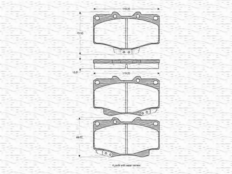 Magneti Marelli 363702160922 - Гальмівні колодки, дискові гальма autocars.com.ua