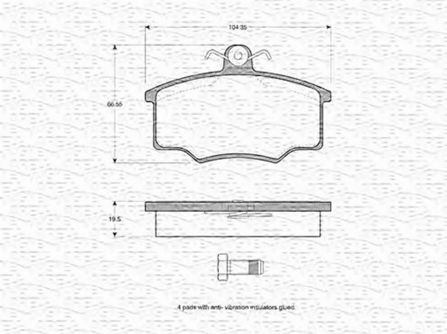 Magneti Marelli 363702160947 - Тормозные колодки, дисковые, комплект autodnr.net