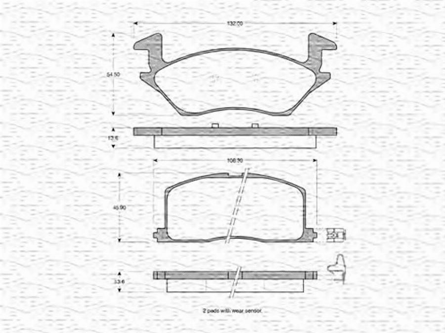 Magneti Marelli 363702160960 - Гальмівні колодки, дискові гальма autocars.com.ua